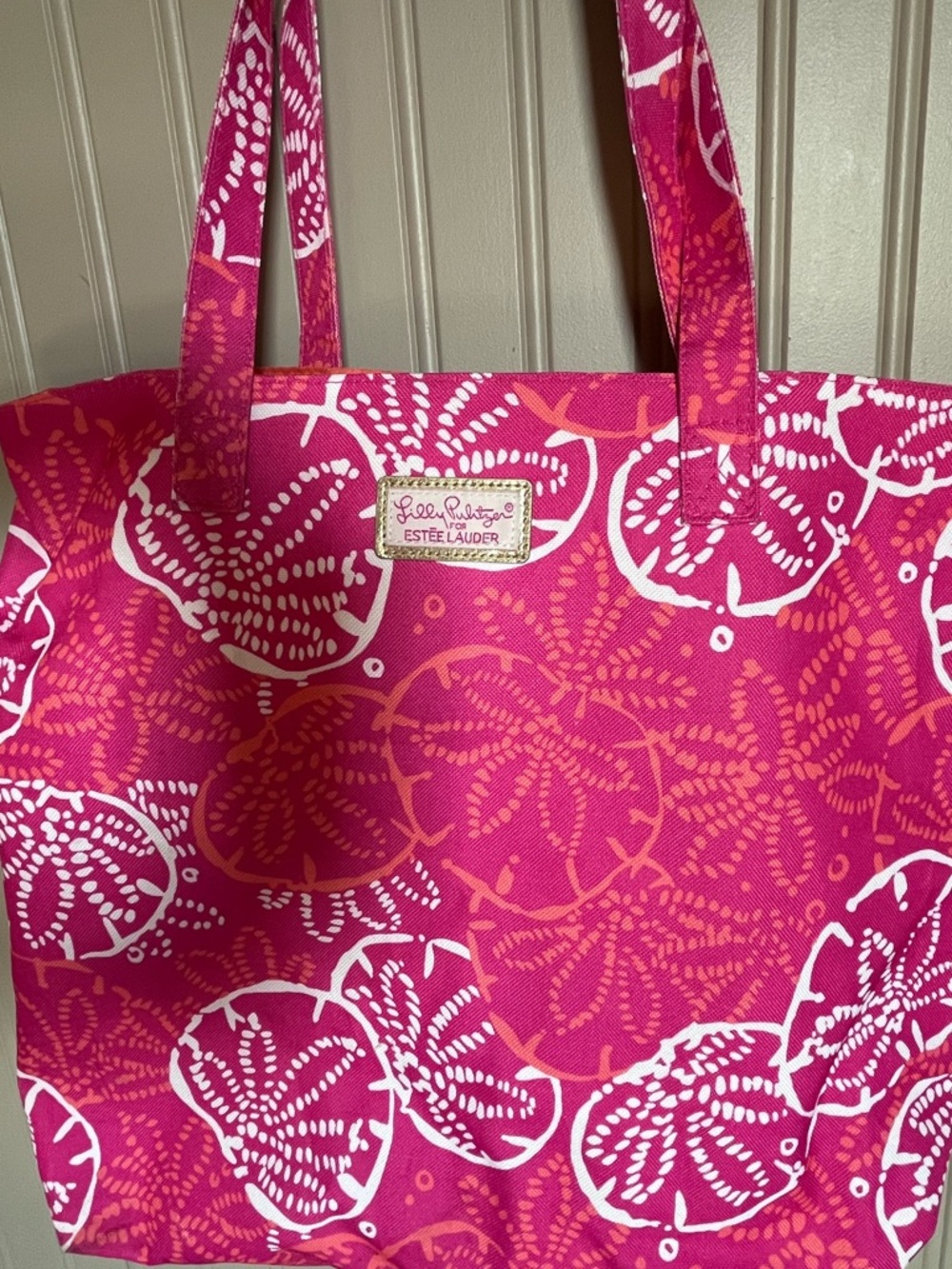 Lilly Pulitzer Pink Coral Floral Canvas Tote